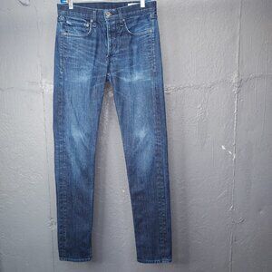 Rag & Bone Jeans Men's 29x33 Fit 2 Slim Button Fly Indigo Rinse Distressed
